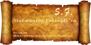 Stefanovics Feliciána névjegykártya